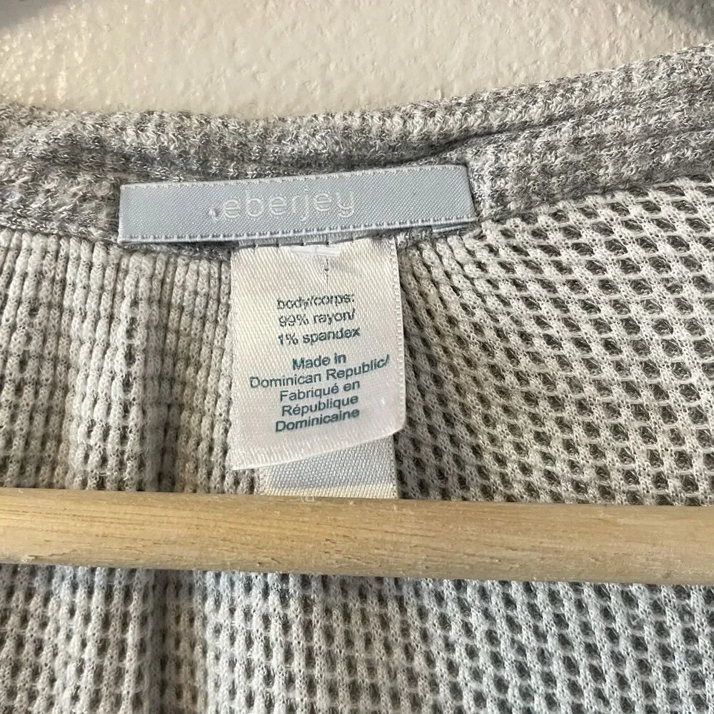 Eberjey Ula Peasant Waffle Knit Pajama Shirt Sz S Loungewear Cozy